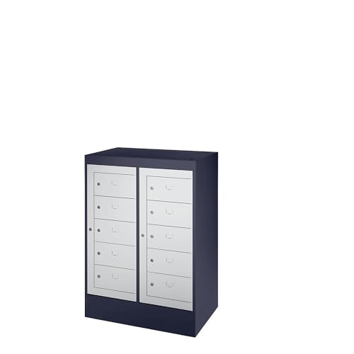 Certeo | Laptopschrank | 10 Fächer | Schwarzgrau RAL...