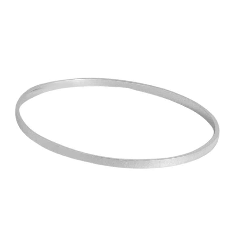 ZAVYA925 Sterling Silver Cubic Zirconia CZ Sleek Designer Rhodium Plated Bangle (Single) | Gift for Women and Girls | With Certificate of Authenticity & 925 Hallmark