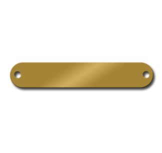 2-1/2" x 5/8" Blank Brass Tags, .020" Thick, Gold, Two 1/8 Holes, Pack of 25