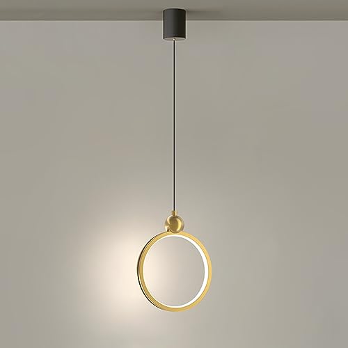Lámpara colgante de 13W con anillo metálico dorado e iluminación LED 2