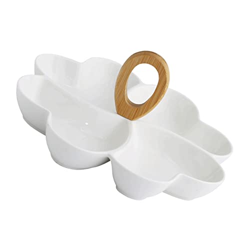 KICHOUSE Placa Dim Sum En Forma De Corazón Bandeja De Fruta De Cerámica Titular De La Comida De Bandeja De Exhibición De Para Fiestas De Bocadillos