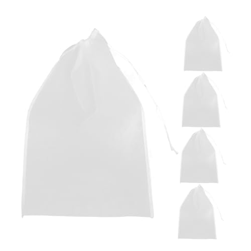 Ipetboom 5 pièces Filtre Réutilisables Maille Fine Mesh pour Lait de Noix Jus Soja et Vin Poche Filtrante Mousseline Polyvalente