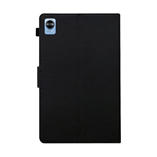 Image of Fastway Leather Folio Flip Stand Case Cover for Realme Pad Mini 8.7 inch Tablet (Black)