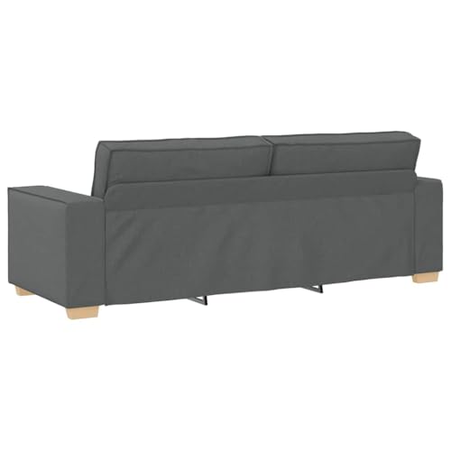 Canapé 3 Places 220 cm Gris Foncé Accoudoirs Larges vidaXL