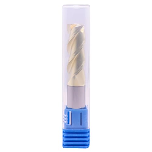 Image of 1 /2 inch 3 Flute 45 Solid Carbide Square End Mill for Aluminum, ZrN Coated | 45 Helix, 1 /2 inch Cutting Dia, 1 /2 inch Shank Dia, 1-1 /4 inch Length of Cut, 3 inch Overall Length, for Milling Aluminum and Copper