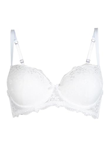GMV GIAN MARCO VENTURI Sujetador de Mujer con Relleno de Encaje Preformado y Aros Art. G8511A MAIA, BCO Bianco, 5 - Quinta (IT 5 EU 85 F 100 UK 38)