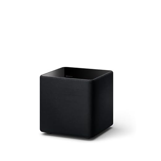 KEF Kube 8 MIE Subwoofer, Schwarz | 300 W RMS-Verstärker Klasse D | 20-cm-Basstreiber | iBX Intelligent Bass Extension | Musik | Heimkino | Gaming