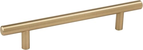 Image of Amerock 5-1 /16 inch Bar Pulls Golden Champagne Drawer Pull | 5-1 /16 inch (128mm) Center-to-Center Mounting Distance and 7-3 /8 inches Overall Length, Durable Carbon Steel Cabinet Hardware