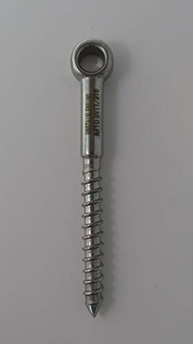 Image of US STAINLESS 2 Pieces Stainless Steel 316 M10 Lag Screw Eye Bolt Forged 10mm x 100mm Marine Grade