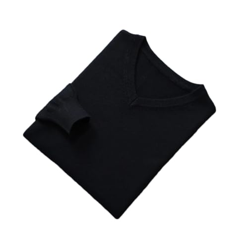 Men Winter Solid Cashmere Sweater Pullovers Jumper for Men Long Sleeve V-Neck Business Tops