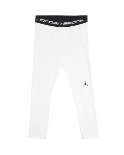 [ナイキ] ジョーダン Dri-FIT スポーツ タイツ 3/4レングス バスケットボール レギンス 速乾性 小物収納ポケットあり Jordan FV8634-100 ホワイト/ブラック スポーツウェア ジム 筋トレ トレーニング フィットネス 国内正規品 メンズ XSサイズ