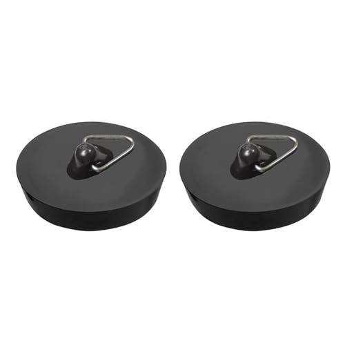 2 Pezzi Tappo per lavello In Gomma, Tappo Universale Scarico lavandino, Nero Vasca da Bagno Tappo per lavello, con Gancio Tappo per lavello, Per Lavello Della Cucina, Bagno, Vasca da Bagno (Nero)