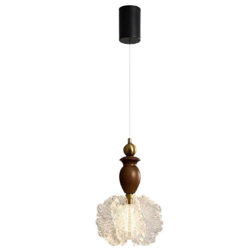 Lámparas colgantes de madera con 3 colores de luz LED de 10W y pantalla acrílica