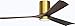 Matthews IR3HLK-BRBR-WA-60 Irene 60" Outdoor Hugger Ceiling Fan with LED Light and Remote & Wall Control, 3 Wood Blades, Brushed Brass