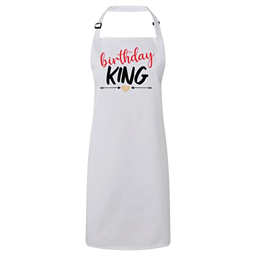 Tablier cuisine blanc cadeau anniversaire original message Birthday King