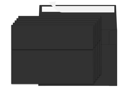 Ouzoustate 100 Packs Black 4x6 Envelopes for Invitation A6 Small Envelope