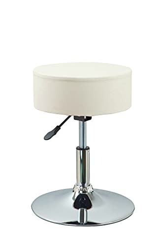 DUHOME Tabouret Rond en Similicuir Réglage en Hauteur sélection de Couleur 428S, Couleur:crème, matière:Similicuir Cover
