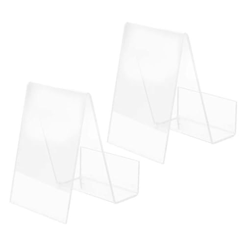 ibasenice 2個 透明アクリル製ブックスタンド 軽量携帯可能 書類整理用ディスプレイホルダー 卓上収納に 清潔感あるデスク環境維持用