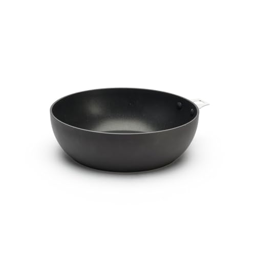 DE BUYER - Sauteuse bombée antiadhésive CHOC INTENSE TWISTY amovible en aluminium - Diamètre 24 cm -, Gris