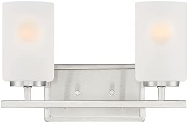 DESIGNERS FOUNTAIN D239M-2B-BN Carmine 2-Light Bathroom Vanity Light Fixture, Brushed Nickel