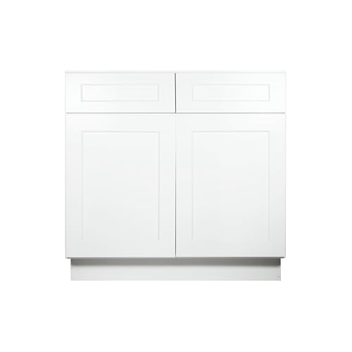 Image of Furinno Shaker Sink Bases Kitchen Cabinet, Ready to Assemble, 24 D x 36 W x 34.5 H, White