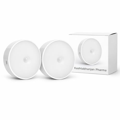 Image of Motion Sensor Light for Home (Pack 2) with USB Charging Wireless Self Adhesive LED Body Induction Lamp Sensor Light for Wardrobe Lights with Sensor Night Light for Cupboard Stairs (White)