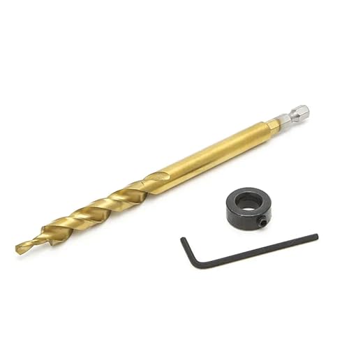 Foret étagé hélicoïdal 9.5mm avec butée de perçage pour assemblage de meuble - 4