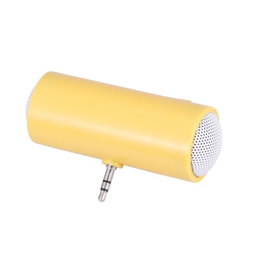 Mipcase Mini Altavoz Portátil Amarillo con Conector para Teléfono y Tableta Compacto y Ligero sin Batería para Compartir Música Exteriores