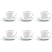 Quid Renova Blanca Set 6 Tazas Con Plato Porcelana 9cl Porcelana
