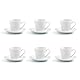 Quid Renova Set mit 6 Tassen mit Untertasse, Porzellan, 9 cl, transparent