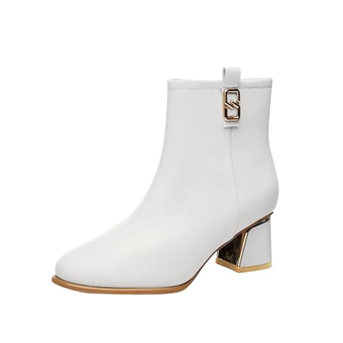 Bottes mi-mollet à fermeture éclair latérale pour marcher sans douleur
