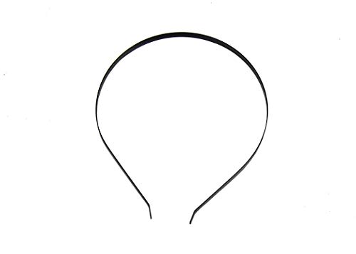 Flat Band Metal Headbands 7 mm Wide - Single Piece - Black
