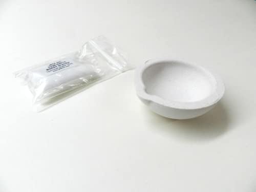 JTS Melting Dish Crucible Casting Gold and Silver 20 DWT Ceramic Dish and 1/2 Oz Borax Flux