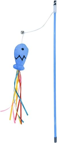 BWESOO Blue Cat Wand Kitten Teaser Stick Portable Cat Teaser Fish...