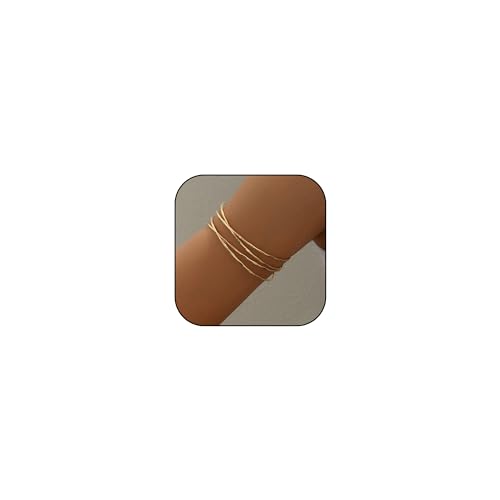 Auiremrti Bracelet-jonc en Or - Bijoux en Or Résistants à l'Eau pour Femmes, Bracelet en Acier Inoxydable, Set de Bracelets Minimalistes, Bijoux pour Femmes