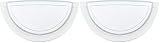 Eglo Lámpara de pared Planet 1, lámpara led de interior de acero y cristal, lámpara de salón en blanco y transparente, casquillo E27 (Paquete de 2)