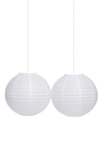2 pcs Paper Lampshades for Ceiling Lights 12(30cm) White Paper Light Shades Ceiling Lamp Shade