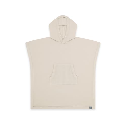 emma & noah UV-Poncho für Kinder UPF 40+ geprüft nach EN 13758 mit Kapuze ohne Chemie aus Bio-Baumwolle & Bambus-Viskose | Essential Beige 13