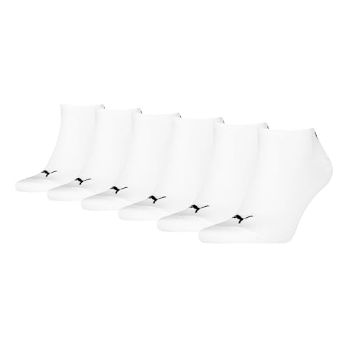PUMA 3 Paar Unisex Herren Damen Sportsocken Kurzsocken Sneaker Socken Farbe:Weiß Größe:39-42 Artikel:-300 white