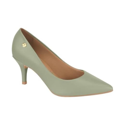 Sapato Scarpin Feminino Vizzano – Salto Baixo Social, Confortável e Elegante (Verde, BR, Adulto, Numérico, 37)