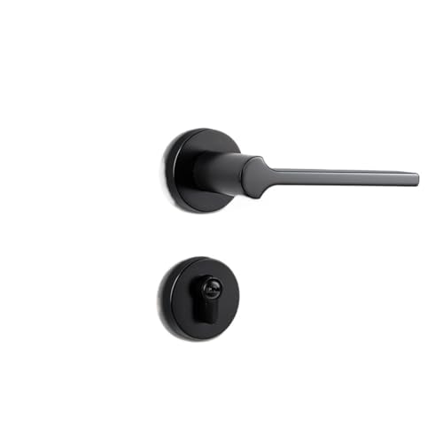 Manija de puerta interior magnética dividida dorada para cuartos de madera 2