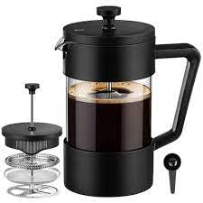 3D CREATIONS French Press Coffee And Tea maker 600 ML Stainless Steel filtration With 4 Stage Filtration Heat Resistance Borosilicate Glass kitchen essential Who loves Fresh And…