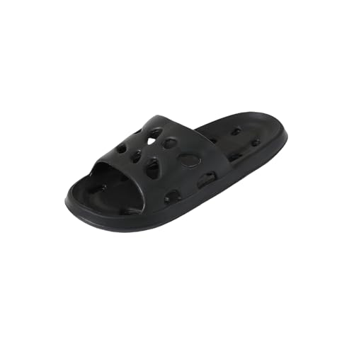 R-ISLAND Pantofole da doccia da donna, con fori di drenaggio,Adulto,Realizzato in EVA,Impermeabile,Antiscivolo,Ottimo per Doccia,Piscina., Nero , 36/37 EU