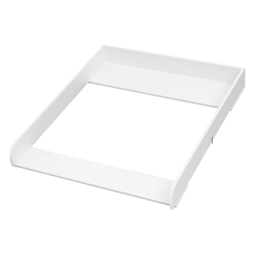 WOLTU Cambiador para Bebé 70x80x10 cm, Tablero Universal para Cómoda, Profundidad Ajustable 47,5-50 cm, Montaje en Pared, Accesorio en MDF, Color Blanco