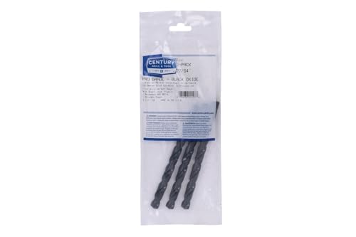 Image of Century Drill & Tool 24127 Pro Grade Black Oxide Drill Bit, 27 /64 inch, Pro | Straight shank, 5-3 /8 inch overall length, 135 point, cuts steel, wood & plastic, 135 split point
