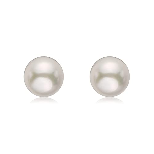 .925 Sterling Silver AAA+ Akoya Cultured Pearl Classic Solitaire Stud Earrings - Choice of Pearl Size2