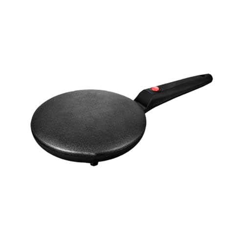 Crepera instantánea de 8 pulgadas, sartén antiadherente, termostato automático, mango largo, portátil, para panqueques, chapati, sartén antiadherente (C, talla única)