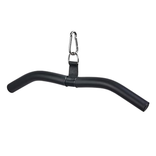 Barra para Poleas Gym, Barra para Bíceps y Tríceps de 48 cm, Negra, Accesorios para Culturismo, Musculación, Entrenamiento de Fuerza, Deportes, Fitness, Hogar