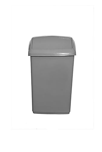 ZARVICZONIA 10L/30L/50L Premium Plastic Swing Bins Durable For Kitchen Bathroom Rubbish Office Room Trash Rubbish Recycling and General Waste (Grey, 10 Litre)