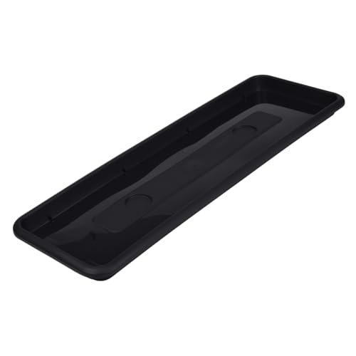 B2C Pot Rectangle Drip Trays Indoor Outdoor Plant Saucer Plastic Tray Saucers (46.7cm x 15.5cm, Anthracite)